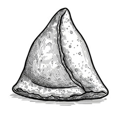 Illustration of Samosa Indian Food Snack Pastry with Triangle Shape