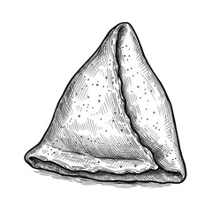 Illustration Of Samosa Indian Snack With Spicy Vegetable And Isolated