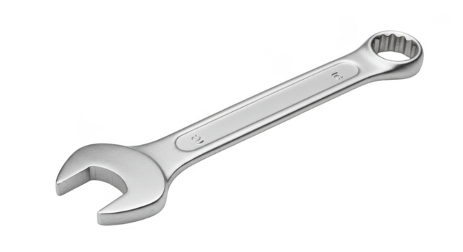 Isolated Metal Wrench Tool Hardware Equipment on Transparent Background - Powered by Adobe