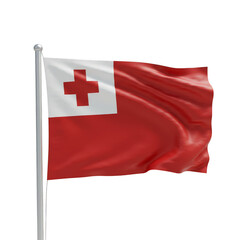 3d Rendering of Tonga Flag Waving Symbolizing Nation Pride in Wind