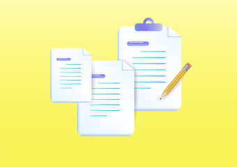 3d reporting document icon
