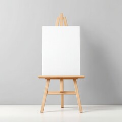 A minimalistic easel displays a blank canvas, symbolizing creativity and inspiration, This stock photo can be used for art-related projects, blogs, or to illustrate concepts of new beginnings,