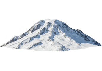 Isolated Mountain Peak With Snow Landscape White Sky Transparent Png