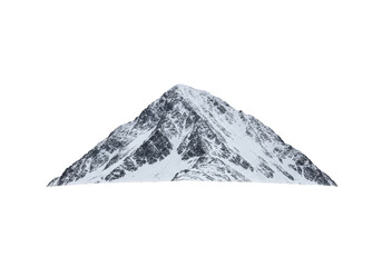 Isolated Mountain Peak with Snow Transparent Background Illustration