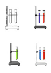 Illustration of Science Test Tubes in Laboratory with Chemical Compounds