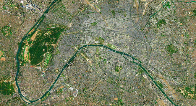 Paris France HD Satellite Image