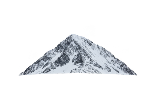 Isolated Mountain Peak with Snow Transparent Background Illustration