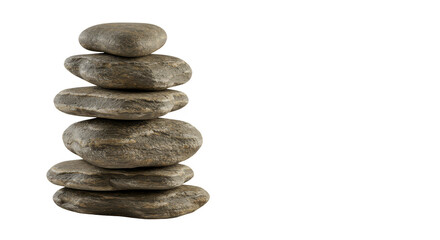 Transparent Background Stacked Zen Stones Balancing Harmony Meditation Art