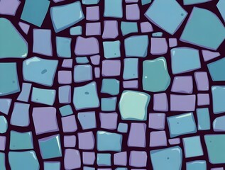 Irregular Mosaic: Teal and Lavender Stone Pattern