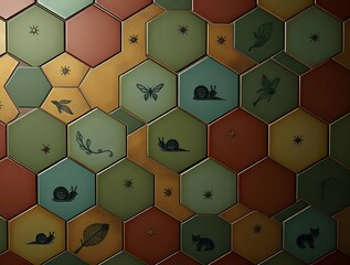 Hexagonal Tile Mosaic: A Tapestry of Nature