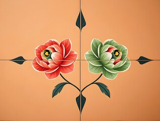 Peach Blossom Tile Design