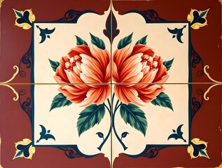 Floral Tile Panel Design