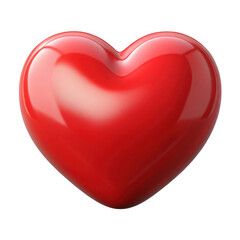 Shiny red heart shape emotion symbol isolated on transparent background