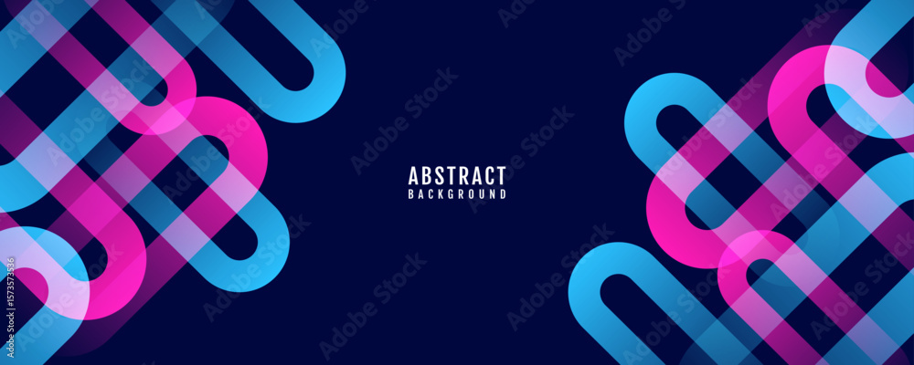 Poster 3d colorful abstract background overlap layer on bright space with rounded lines effect decoration. 