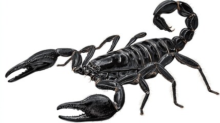 Detailed illustration of a black scorpion (1)