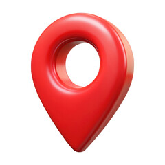 Shiny red location pin marker icon isolated on transparent background