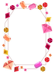 宝石のキラキラ華やかなイラストフレーム