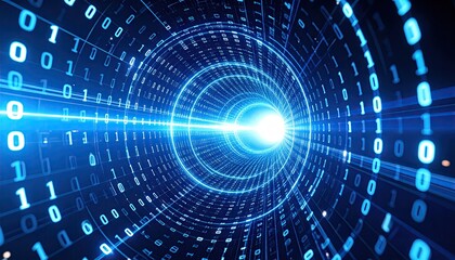 Obraz premium Digital tunnel of binary code (4)