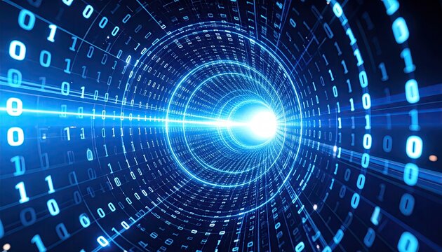 Digital tunnel of binary code (4)