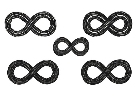Abstract Black Infinity Symbol Pattern Digital Art Illustration Texture