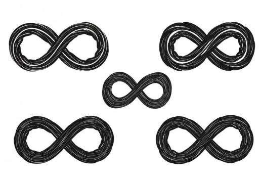 Abstract Black Infinity Symbol Pattern Digital Art Illustration Texture