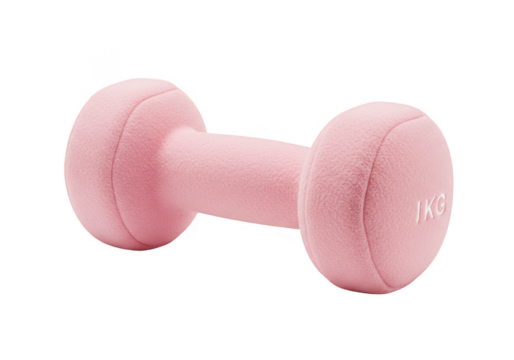 Isolated Pink Fitness Dumbbell One KG Weight Training Illustration