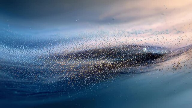 Stunning digital artwork of fecal microbiota transplantation FMT featuring an intricate 3D model where radiant microbiota particles stream seamlessly from a donor to a recipient set