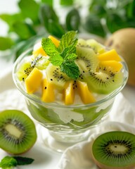 Fresh Kiwi and Mango Parfait