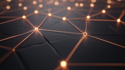 Abstract network on dark surface