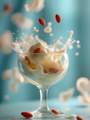 Almond tofu Splash with Goji Berries