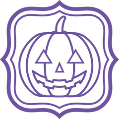 Halloween pumpkin -1-1 frame purple
Jack o'lantern cute simple icon 