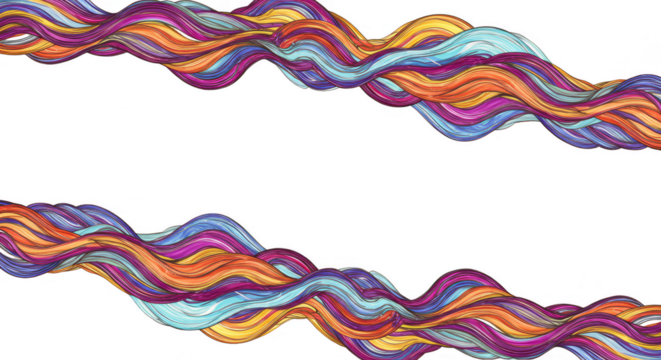 Abstract Decorative Background with Colorful Waves and Transparent Style