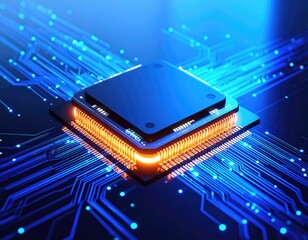 Digital circuit, glowing chip (1)