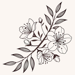 Elegant black and white floral design