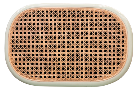 Seamless pattern from rattan. Beige colored wicker pattern with green pastel colored frame on transparent background (PNG File). - Powered by Adobe