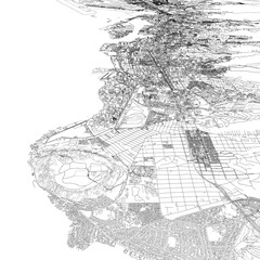 Fototapeta premium 3D illustration of city and urban in Honolulu Hawaii USA