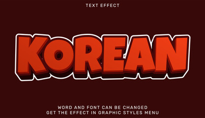 Stylized red bold Korean text effect displayed on a dark background, emphasizing a modern and striking design suitable for versatile graphic and branding projects