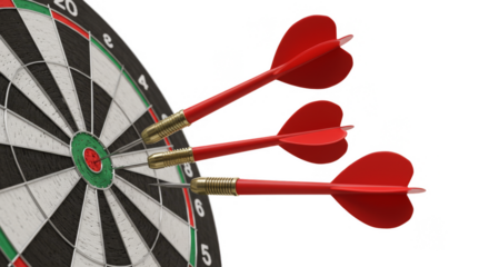 Isolated Png Darts Arrows Hit Bulls Eye on Dartboard Aiming Target