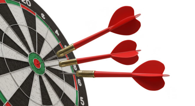Isolated Png Darts Arrows Hit Bulls Eye on Dartboard Aiming Target