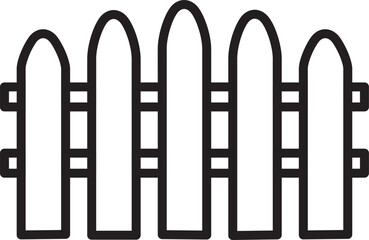 Minimalist Black Fence Icon Collection – Modern Vector Line Barriers for Architecture & Security Concepts