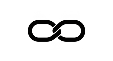 Abstract Glitchy Infinity Symbol on Black Background Illustration