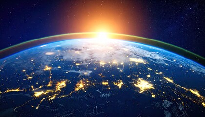 Obraz premium Earth from space, sunrise (5)