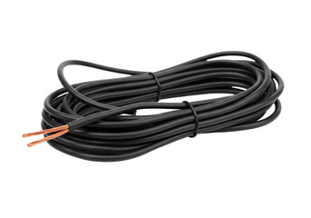 Isolated PNG Image of Black Electrical Cable Power Wire Connection