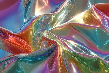 Vibrant Iridescent Shiny Abstract Metallic Texture Background Pattern