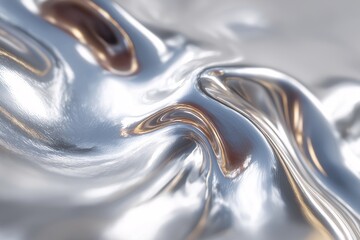 Elegant Background with Metallic Texture Reflective Surface and Shiny Waves - Seamless Design in High-Resolution Digital Art for Contemporary and Modern Aesthetic