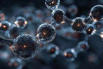 Cutting-edge 3D Rendering of Molecular Structure. Innovative Chemical and Biological Science in Modern Lab Experimentation
