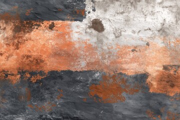 Abstract Art Texture. Modern Grunge in Orange, Gray, and White for Contemporary Wall Decoration
