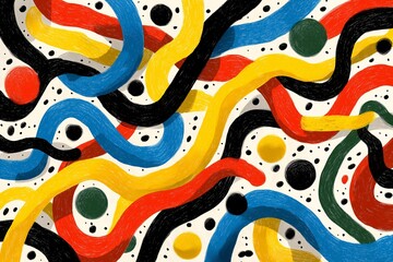 Abstract Art Print with Colorful Swirls and Bold Patterns. A Modern Artwork of Vibrant Expression