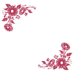 エレガントな花のシルエットフレーム