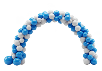 Isolated PNG of Blue and White Balloons Arch Celebration Decoration